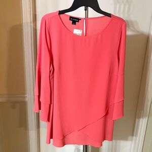 I.N. Studio Coral Blouse with Layered Sleeves